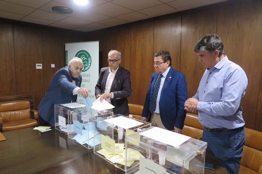 El presidente del Colegio de Murcia emite su voto.