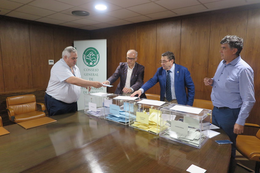 El presidente del Colegio de Segovia emite su voto.