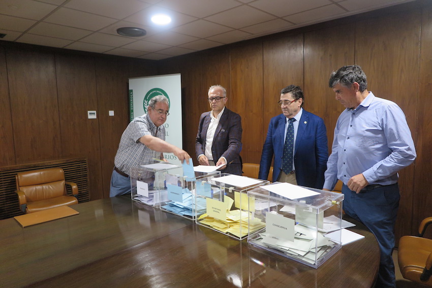 El presidente del Colegio de Guadalajara emite su voto.