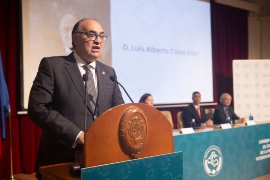 Luis Alberto Calvo en el discurso de despedida