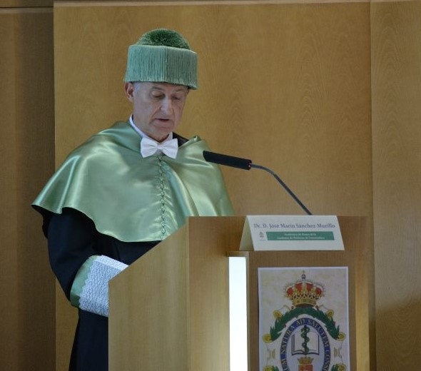 José Marín Sánchez Murillo, durante la lectura de su discurso