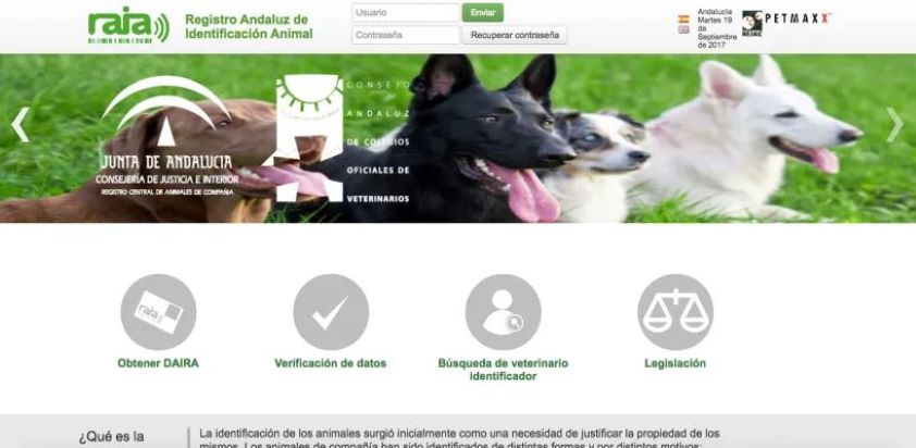 Renovado el convenio entre el Consejo Andaluz y la Junta para la gestión del Registro Central de Animales de Compañía