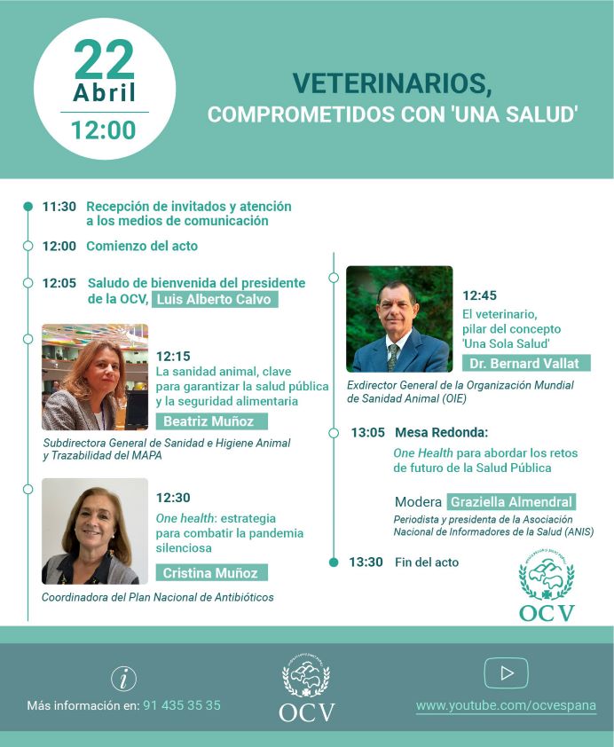 ‘Veterinarios, comprometidos con Una Salud’, lema de la OCV para celebrar el Día Mundial de la Veterinaria