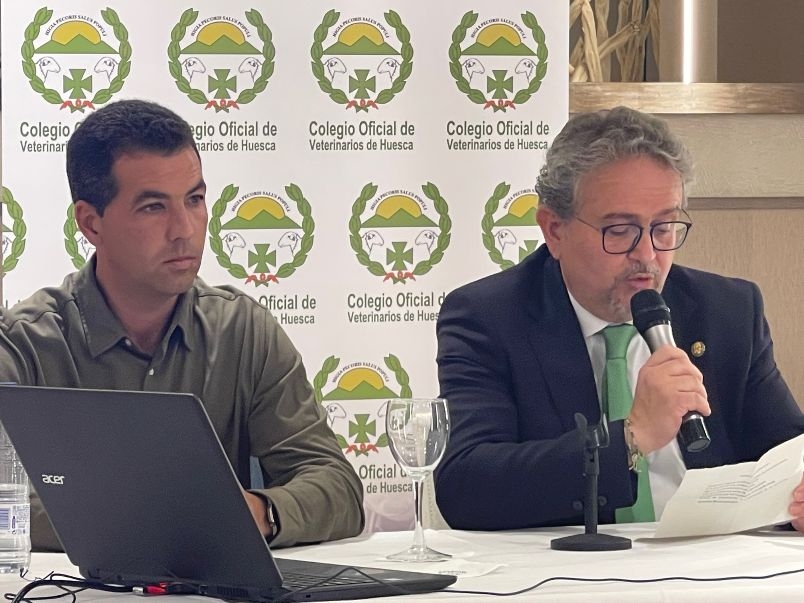 El veterinario y ganadero de lidia Javier Marcuello expuso las labores que realiza en el campo dentro de una conferencia organizada por el Colegio de Huesca
