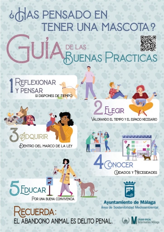 El Colegio de Veterinarios y el Ayuntamiento de Málaga presentan una campaña divulgativa para fomentar la convivencia responsable entre personas y mascotas