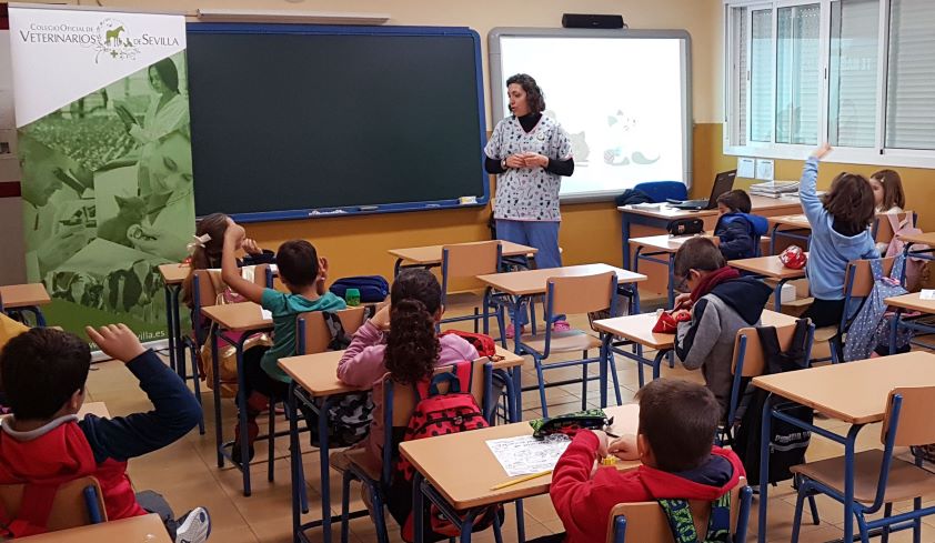 El programa de tenencia responsable en centros escolares que promueve el Colegio de Sevilla alcanza su séptima temporada