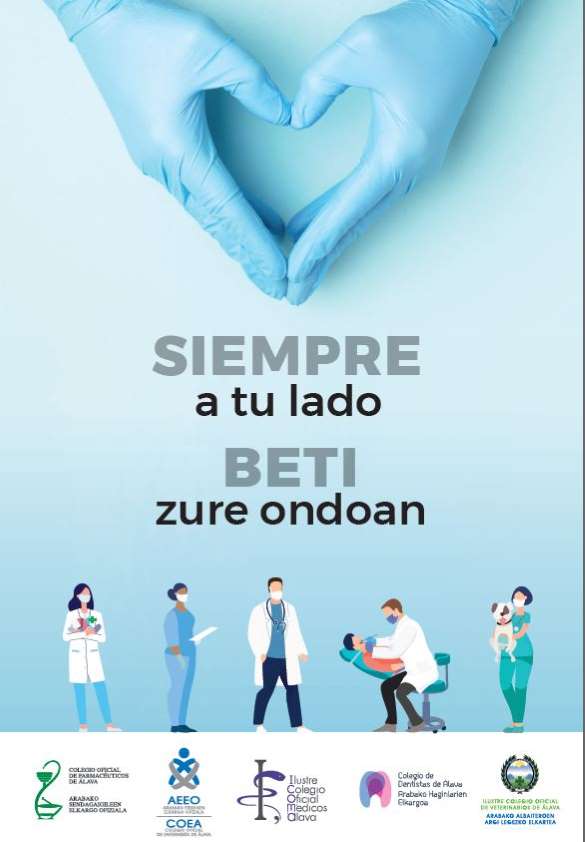 Los veterinarios alaveses se suman a la campaña "Siempre a tu lado" para reconocer el trabajo de los profesionales sanitarios